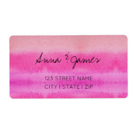 Etiqueta Tonos pastel de acuarela rosa pintados a mano