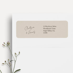 Etiqueta Topo Dirección del Boda de bienvenida de script