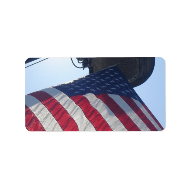 Etiqueta Torre aérea de la bandera estadounidense del camió (Frente)