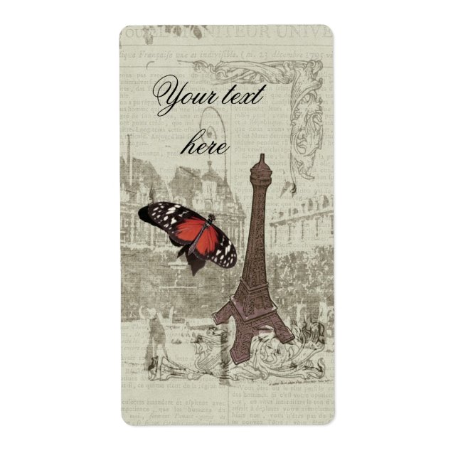 Etiqueta Torre Eiffel de París (Frente)