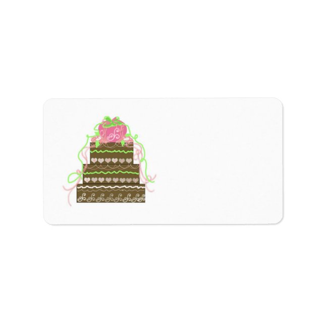 Etiqueta Torta de Boda Elegante (Frente)