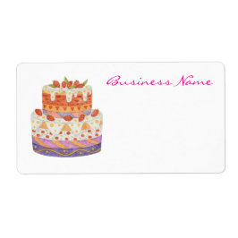 Etiqueta Torta de dos niveles de fresa