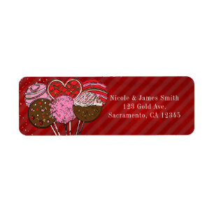 Etiqueta Torta de San Valentín Paletas Moderno Chic Cumplea