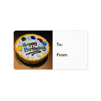 Etiqueta Torta del feliz cumpleaños: De:
