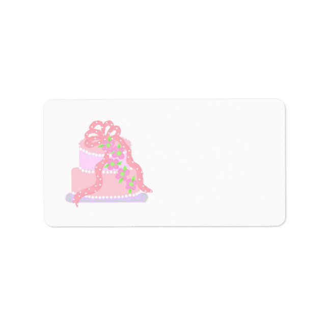 Etiqueta Torta elegante con cinta rosa (Frente)