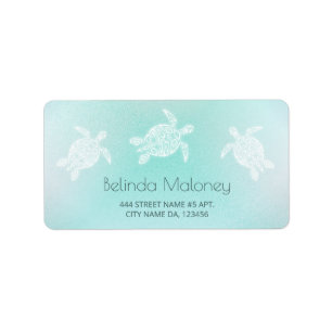 Etiqueta Tortuga blanca turquesa