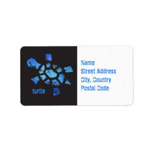 Etiqueta Tortuga de agua azul
