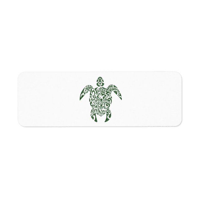 Etiqueta Tortuga estilo tribal de Letterpress (Frente)