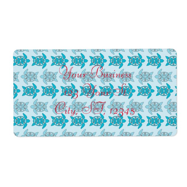 Etiqueta Tortugas azules nadando Thunder_Cove (Frente)