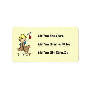 Etiqueta Trabajador de construcción construyo camisetas y r