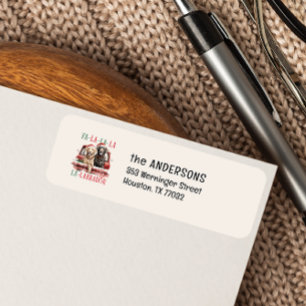 ETIQUETA TRABAJADORES EN NAVIDADES DE RED TRUCK FA LA LA