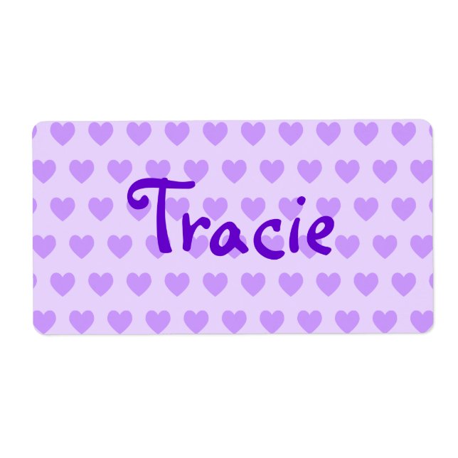 Etiqueta Tracia en morado (Frente)