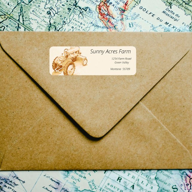 Etiqueta Tractor antiguo -acuarela (Subido por el creador)