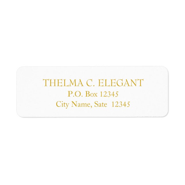 Etiqueta tradicional de dirección de retorno de or (Frente)