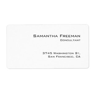 Etiqueta Tradicional Limpio Plano Blanco Minimalista