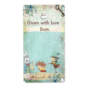 Etiqueta Traer un libro Mad Hatter Wonderland Bookplate