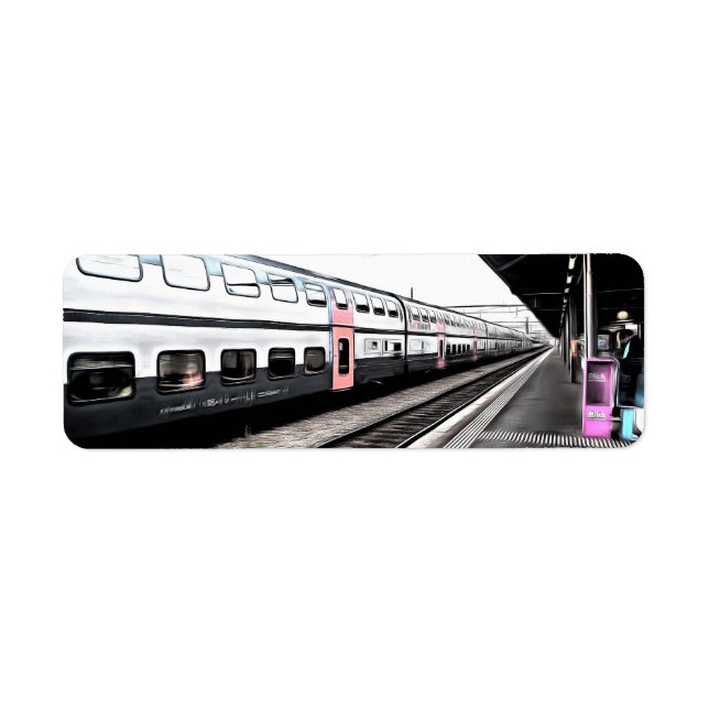 Etiqueta Train at station in Switzerland (Frente)