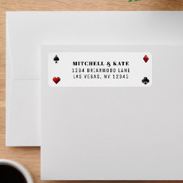 Etiqueta Traje de Cartas de Póquer Boda