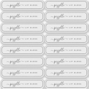 Etiqueta transparente de maquillaje, balde brillan