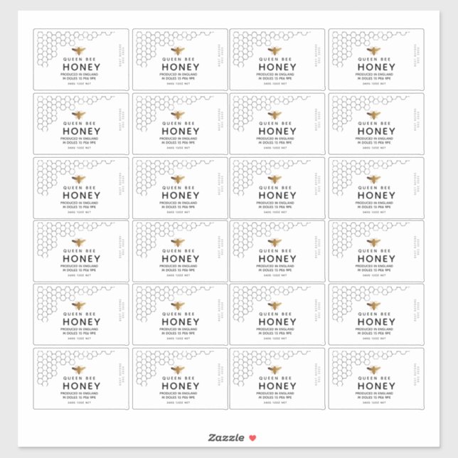 Etiqueta transparente de miel de abeja negra 8x5cm (Hoja)