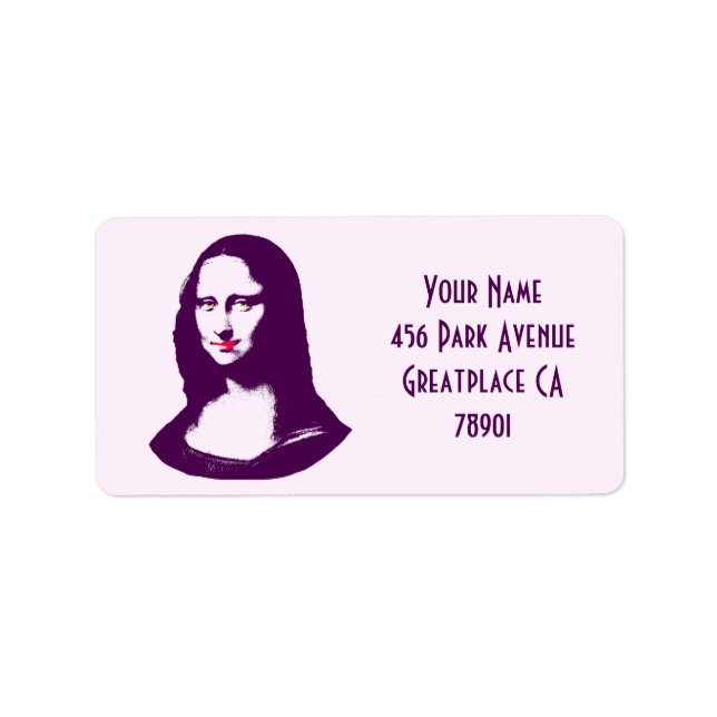 Etiqueta Transparente Pop Art Mona Lisa Dirección Lable (Frente)