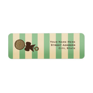 Etiqueta Traqueteo verde y rayas de Baby Shower del vintage