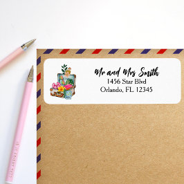 Etiqueta Traveller mami con maleta de viaje