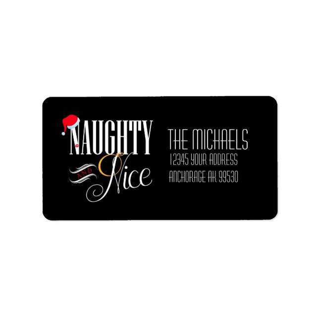 Etiqueta traviesa y agradable, festividad (Frente)