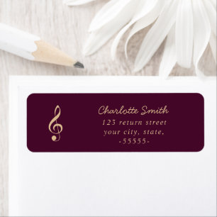 Etiqueta Treble Clef elegante profesor de música de escritu
