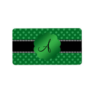 Etiqueta Tréboles verdes del monograma