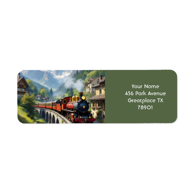 Etiqueta Tren antiguo de Fantasy Cute Crimson (Frente)
