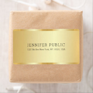 Etiqueta Trendy Elegant Gold Look Template Luxury Shipping