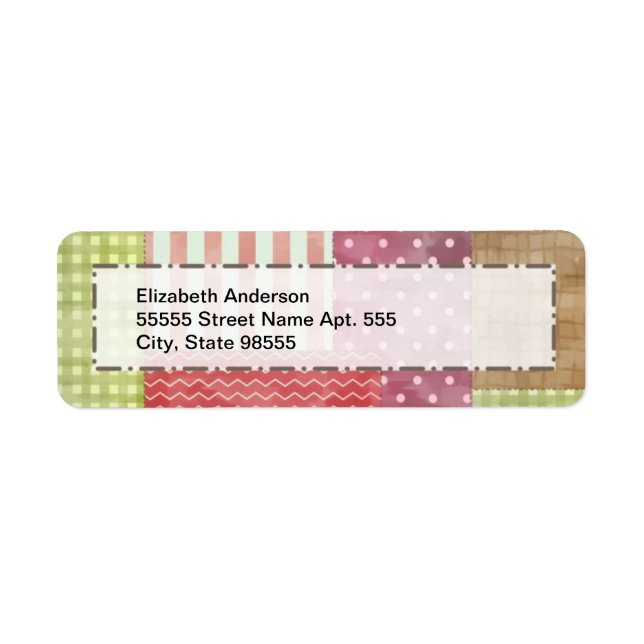 Etiqueta Trendy Patchwork Quilt (Frente)