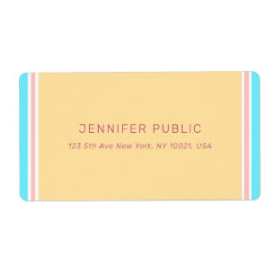 Etiqueta Trendy Shipping con plantilla de color azul rosa a