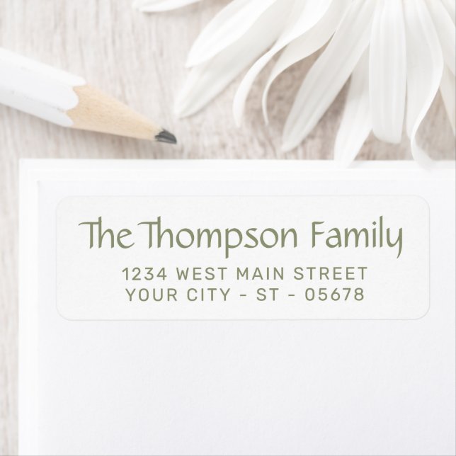 Etiqueta Trendy White Simple Chic Styled Typography Script (In situ)