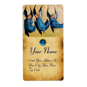 Etiqueta TRES ÁNGELES NAVIDADES EN PARCHMENT AZUL, Sapphire