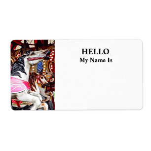 Etiqueta Tres caballos de carrusel cerrados