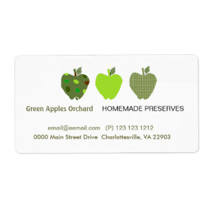 Etiqueta Tres manzanas para el negocio de reservas caseras