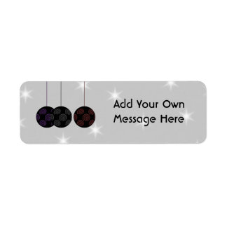 Etiqueta Tres Navidades negros baubles. Texto personalizado