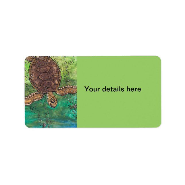 Etiqueta Trevor de la tortuga (Frente)