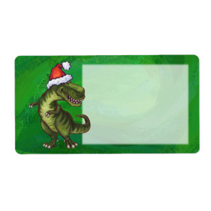 Etiqueta TRex en Santa Hat en Green