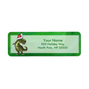 Etiqueta TRex en Santa Hat en Green