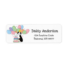 Etiqueta Tri Aussiedoodle Dirección de Retorno de la fiesta