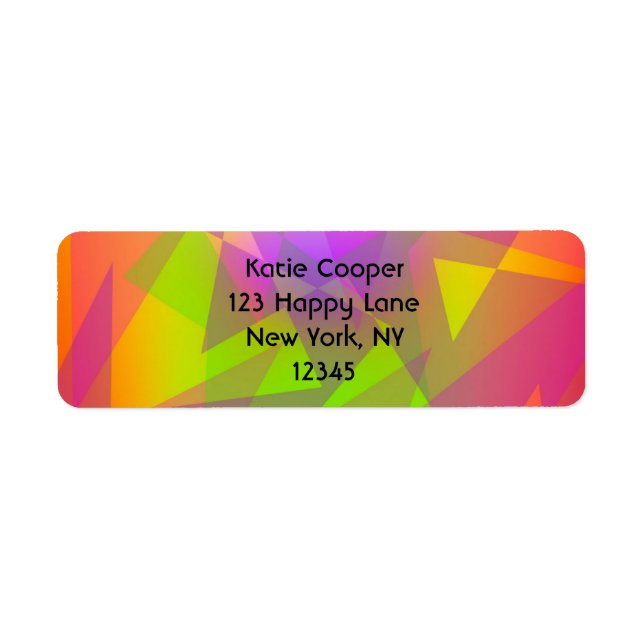 Etiqueta Triángulos y Rectángulos abstractos (Frente)