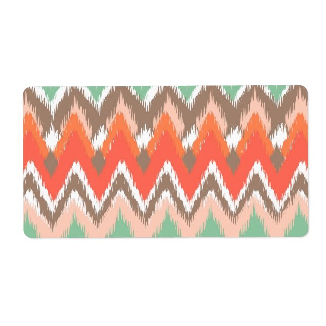 Etiqueta Tribal azteca chevron zig zag stripes ikat patrón (Frente)