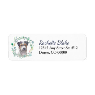 Etiqueta Tricolor Jack Russell Terrier Wreath