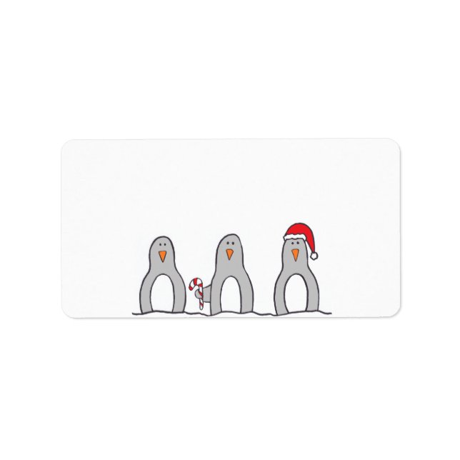Etiqueta "Trio de pingüino" (Frente)