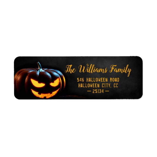 Etiqueta Triste calabaza mala Feliz discurso de Halloween (Frente)