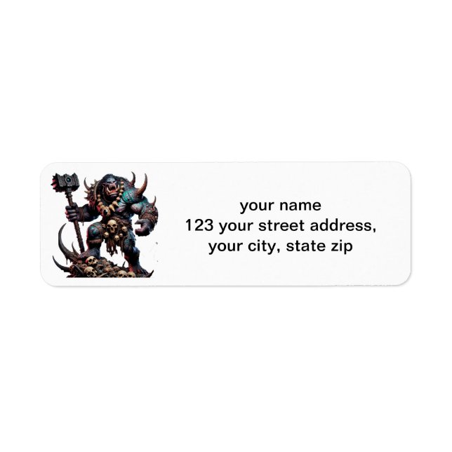 Etiqueta Troll with Mace (Frente)