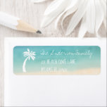 Etiqueta Tropical Beach Palm Tree Handwriting Typography<br><div class="desc">Nautical Boutique Co.'s cute mailing label matches our Sand is the New Snow holiday card series. It features a white hand-drawn palm tree icon and handwriting typography paired with a chalk-styled font. If not for the holidays, it's also great year-round for anyone who lives in the tropics! #Tropical #Beach #NewHome...</div>